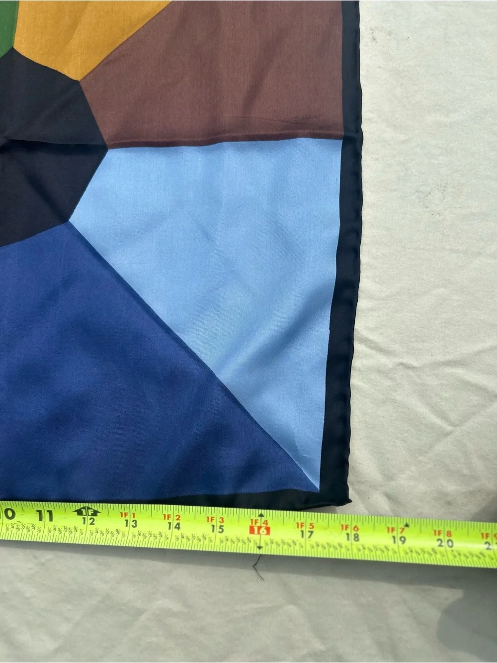 Colorblock Silk Square Scarf - Multicolor